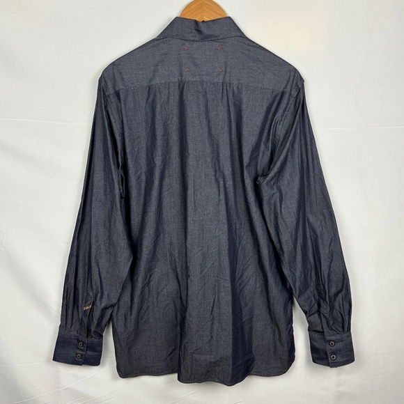 Robert Graham Men Long Sleeve Button Shirt Sz L Art Flip Cuff Party City Graphic - Picture 8 of 15